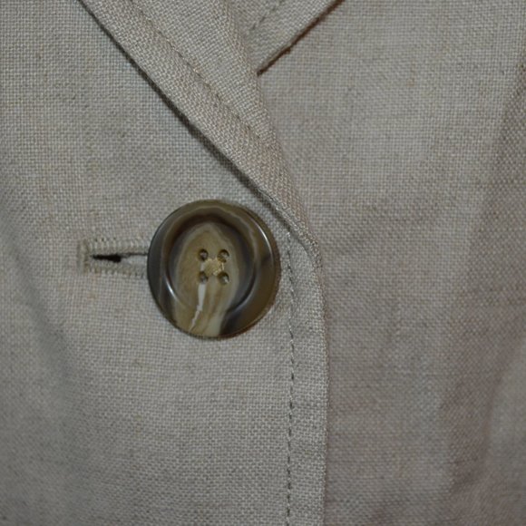 LL Bean Beige 100% Linen Jacket Sz 18 - Picture 7 of 16